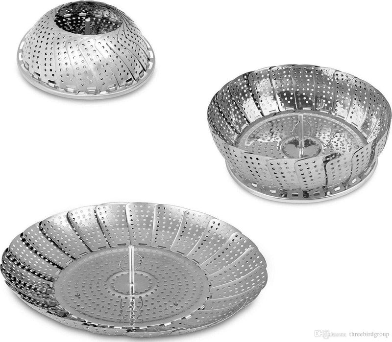 SYGA Stainless Steel Vegetable Steamer Basket/Insert for Pots, Pans, Crock Pots & More. 7.5" to 11" - Image 2