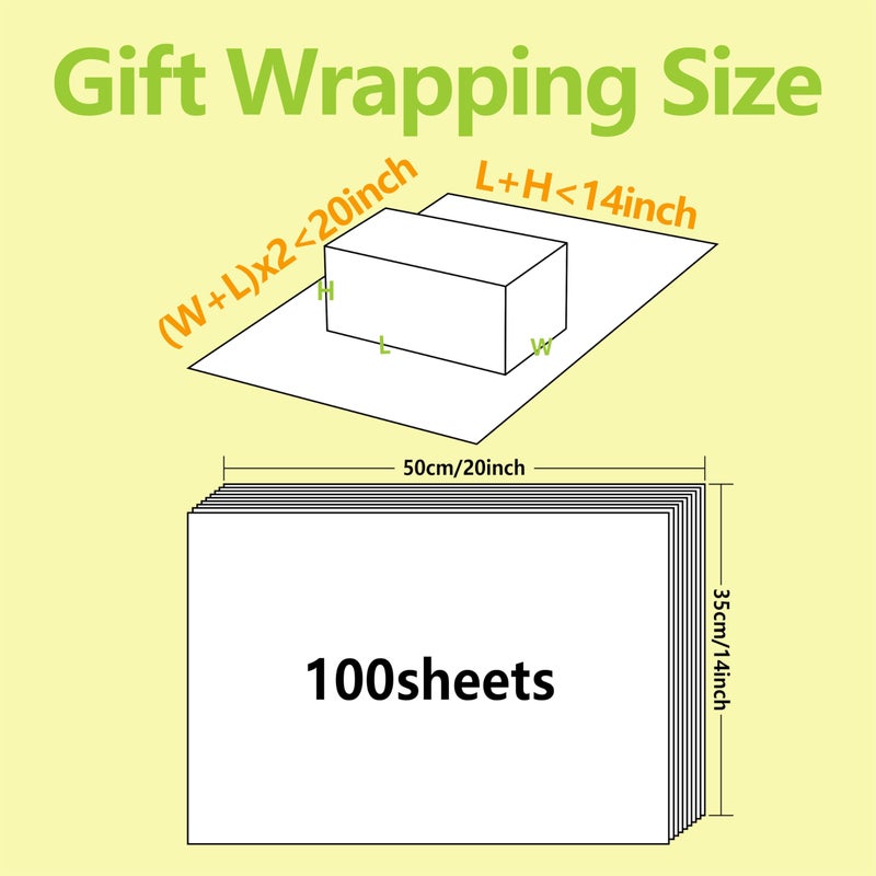 Bobobag 100 Sheets 20"X14" White Tissue Paper for Gift Bags, Recyclable Gift Wrapping Paper, Christmas Tissue Paper Holiday Arts Craft Decoration - Image 2
