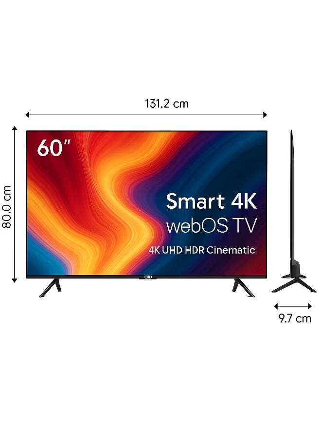 QLD شاشة سمارت - 60 بوصة - ويب اس - LED - 4K UHD - بدون إطار - 2 ريموت كنترول - QLDT-60S4KW1 - Image 2