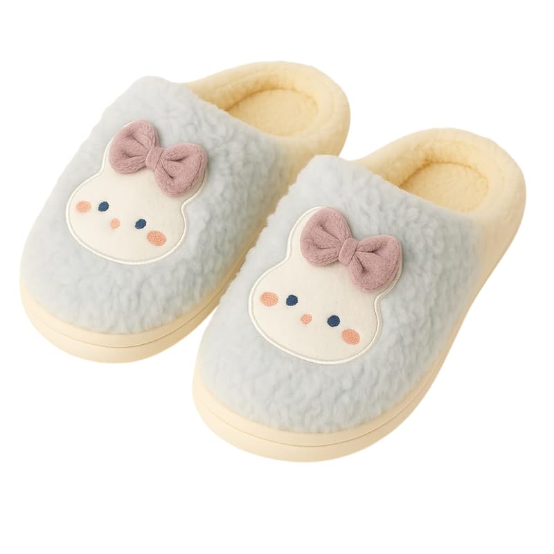 Krystle Cute & Cozy Panda Face Kids Slippers – Soft Plush Indoor House Shoes (Blue2,4-5 Years) - Image 4