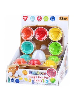 PLAYGO Rainbow Shape Sorter Eggs Set | Educational Toy for Toddlers | Develops Fine Motor Skills & Color Recognition | 12 Vibrant Eggs  - Image 1