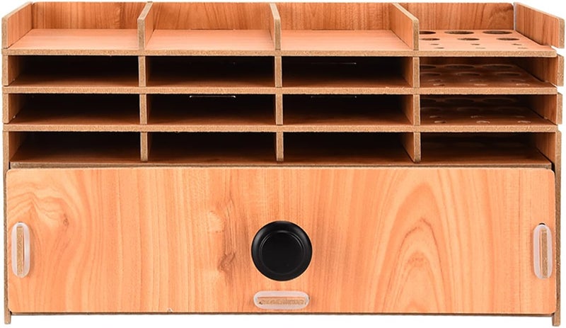 Rhinestone Storage Box, Wooden Multi Layers Rhinestone Painting Storage Tray Grids Drill Bit Holder with Drawer for Rhine Stones Earrings Necklaces - Image 1