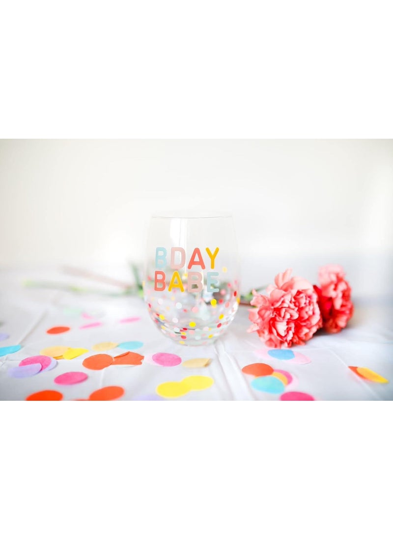 pearhead Pearhead Bday Babe Wine Glass Birthday Party Favor Birthday Party Accessory Birthday Celebration Supplies Great Gift Ideas for Her15 oz  - Image 2