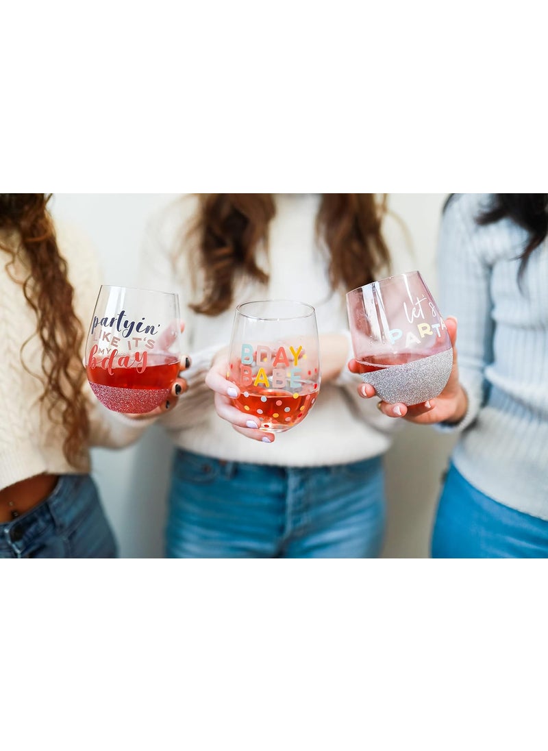 pearhead Pearhead Bday Babe Wine Glass Birthday Party Favor Birthday Party Accessory Birthday Celebration Supplies Great Gift Ideas for Her15 oz  - Image 4