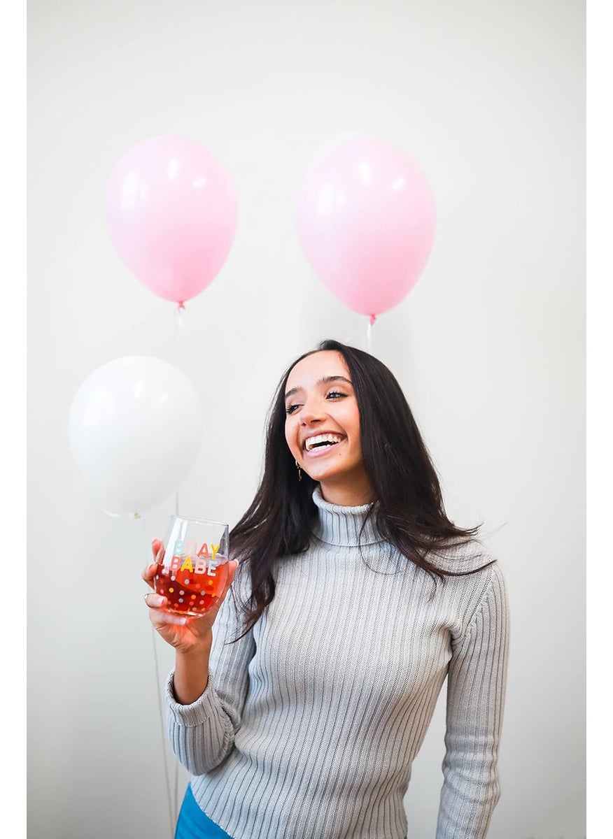 pearhead Pearhead Bday Babe Wine Glass Birthday Party Favor Birthday Party Accessory Birthday Celebration Supplies Great Gift Ideas for Her15 oz  - Image 3