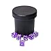 RERIVER PU Leather Dice Cup with Lid Purple Velvet Interior Quiet Dice Shaker Cup Including 6 Purple Translucent Dice for Liars Dice Farkle Yahtzee Games 1 Pack - Image 4