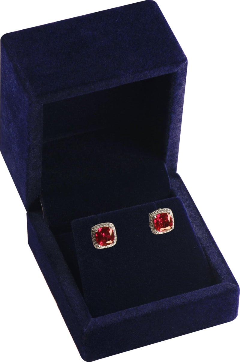 LAODA Luxury Velvet Stud Earring Box Multiple Use Necklace Pendant Earring Jewelry Gift Storage Holder Box(Jewelry not Included) (1, Navy Blue) - Image 2