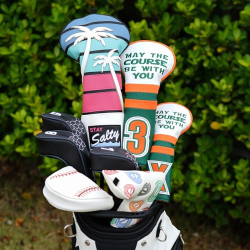 mytag Coconut Tree Golf Headcover Driver Headcover 3D Embroidery Tropical Theme Golf Driver Cover - Image 3