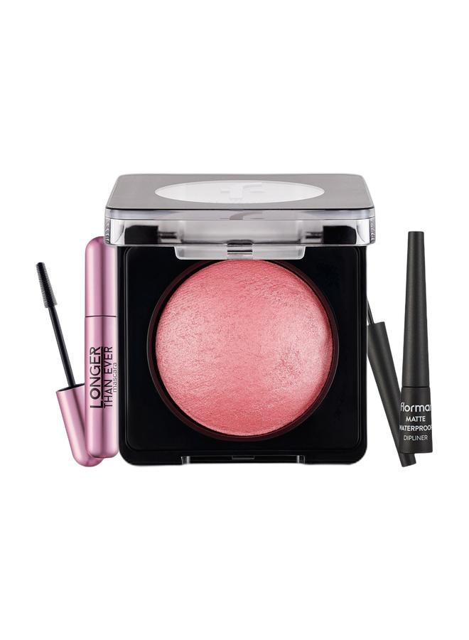 flormar طقم المكياج المميز - ماسكارا، كحل، أحمر خدود - Image 1