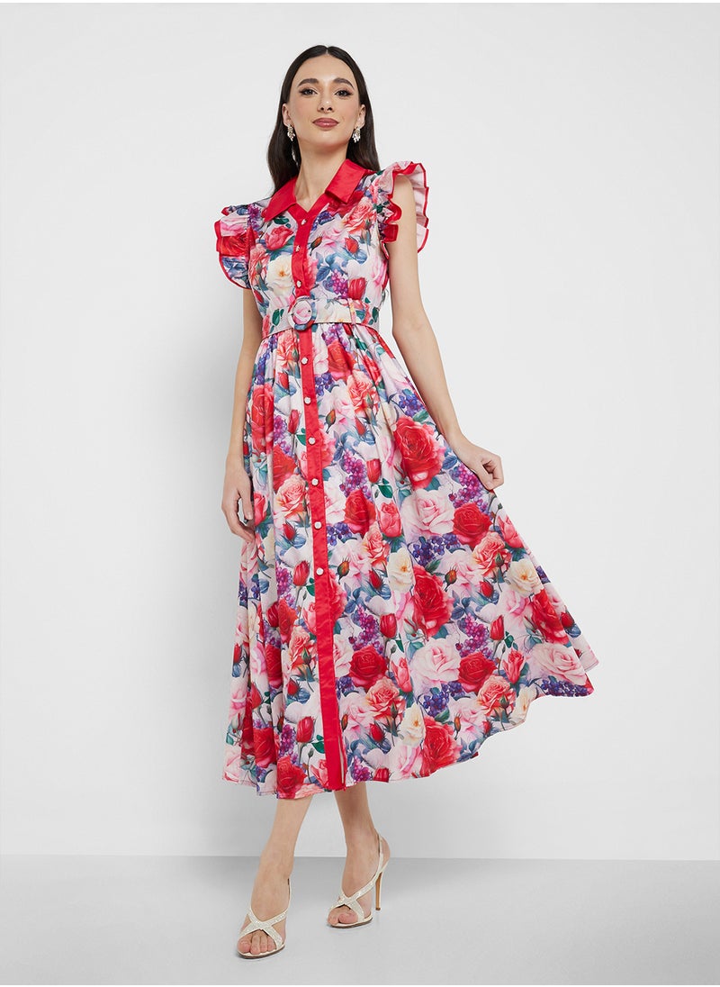 Floral Print Dress - pzsku/ZFF7ED490696E67DA26A6Z/45/_/1741096881/f1858915-697b-4691-b4b0-d859f6b03dcb