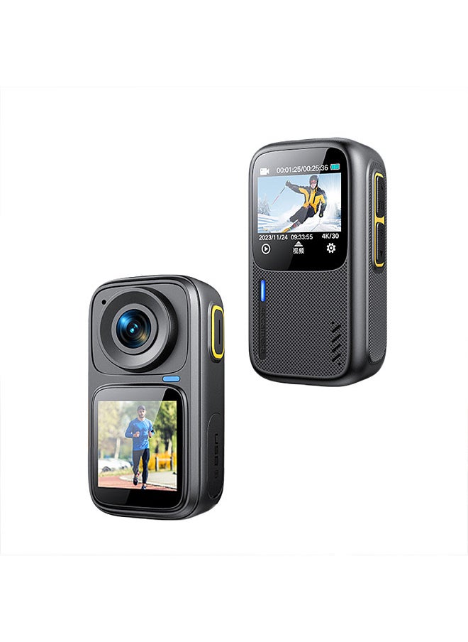 4K/30FPS Sports Camera WiFi Camera Dual Screen 6-Axis Anti-Shake Touch Control APP Remote Control with Waterproof Housing Underwater 30M Video Pre Recording Built-in Battery for Surfing Diving