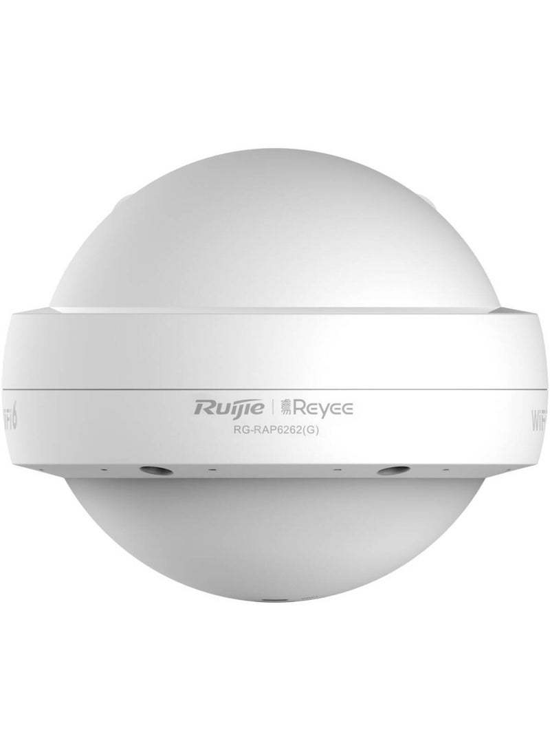 Ruijie Reyee RG-RAP6262(G) Outdoor Wi-Fi 6 Access Point, AX1800 Dual-Band 1775Mbps, 2× Gigabit Ports, Omni-Directional Antenna, IP68 Waterproof, PoE+/DC Powered, MU-MIMO & OFDMA, Cloud-Managed Mesh AP - Image 1