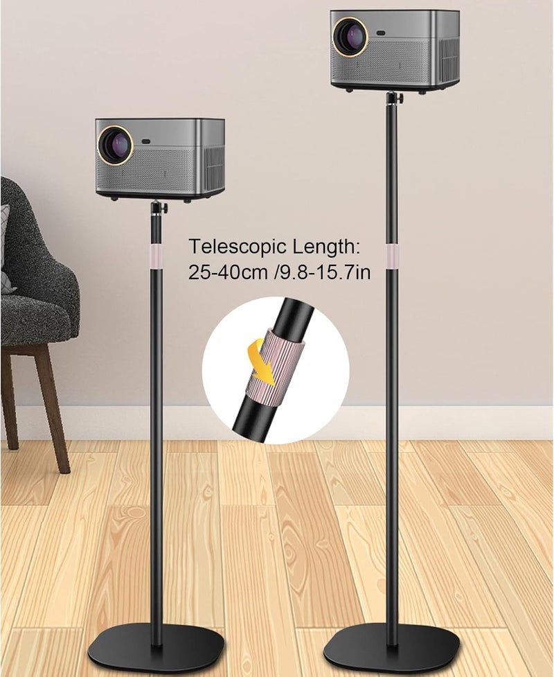 Goshyda Projector Floor Stand Universal Aluminum Projector Tripod 9.8-15.7 Inch Adjustable Rotating Floor Stand Kit for 1/4 Inch Screw Cameras Phones Projectors (Large Stabilizer 5KG Capacity) - Image 1