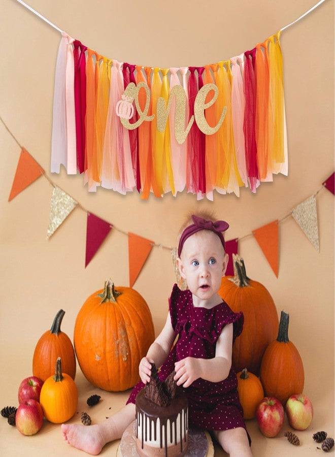 MUWEOL لافتة كرسي مرتفع للأطفال من مويول ليتل بامبكين وان - لافتة باليه لكرسي مرتفع لعيد الميلاد الأول، ديكورات حفلات أعياد الميلاد في الهالوين، ديكور حفلات استقبال المولود الجديد - Image 5