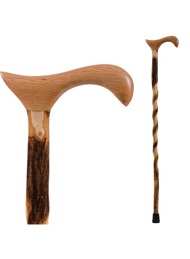 Brazos Walking Cane for Men and Women Handcrafted of Lightweight Wood and made in the USA, Hickory, 37 Inches - Image 1