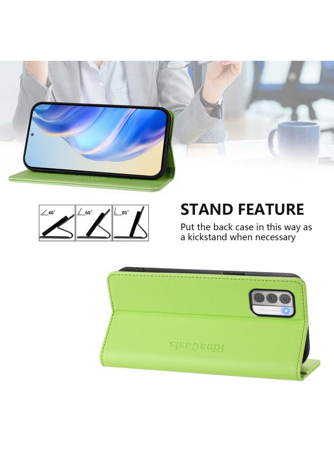 S-TOP Case For Nokia G42 / G310 RC01 Dual-Folded Magnetic Suction RFID Leather Phone Case - Image 4