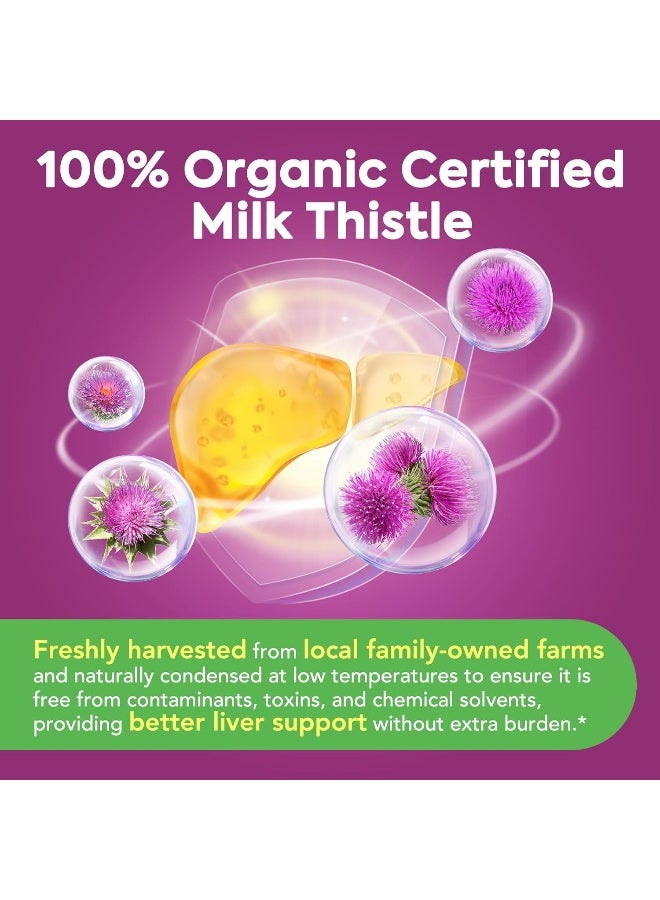 Surebounty Organic Milk Thistle, 9000 mg Equivalent, 30X Concentrated Seed Extract with 80% Silymarin, Liver Cleanse Detox for Men + Women, Once Daily, 90 Veggie Caps - Image 2