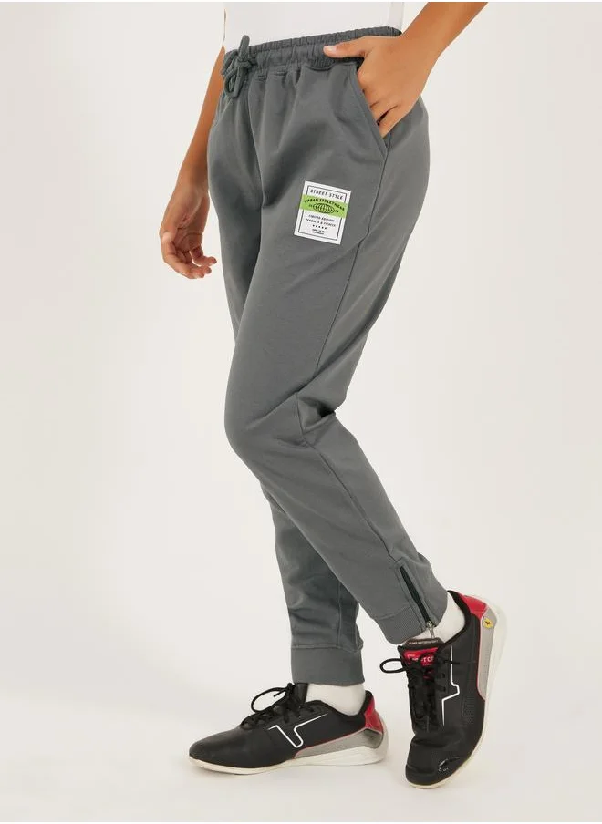 ستايلي Styli Relaxed Fit Patch Work Joggers with Drawstring