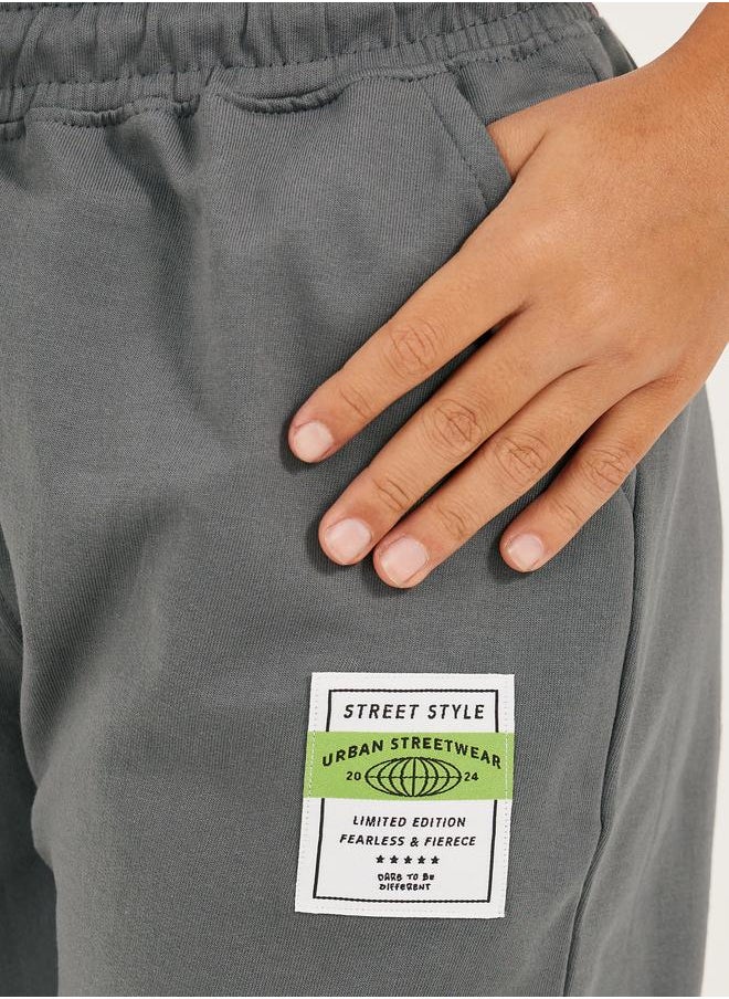 Styli Relaxed Fit Patch Work Joggers with Drawstring
