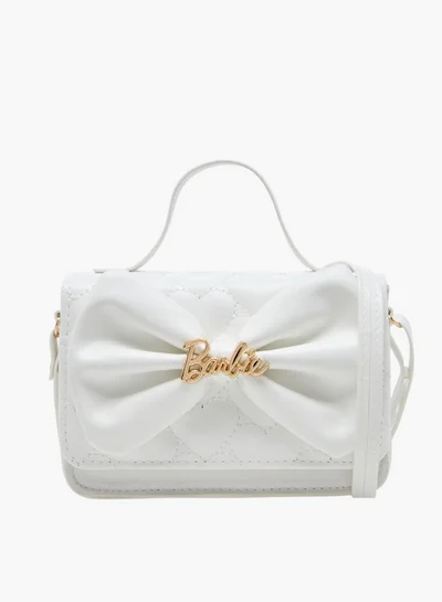Barbie Girls Bow Accent Crossbody Bag with Adjustable Strap and Flap Closure