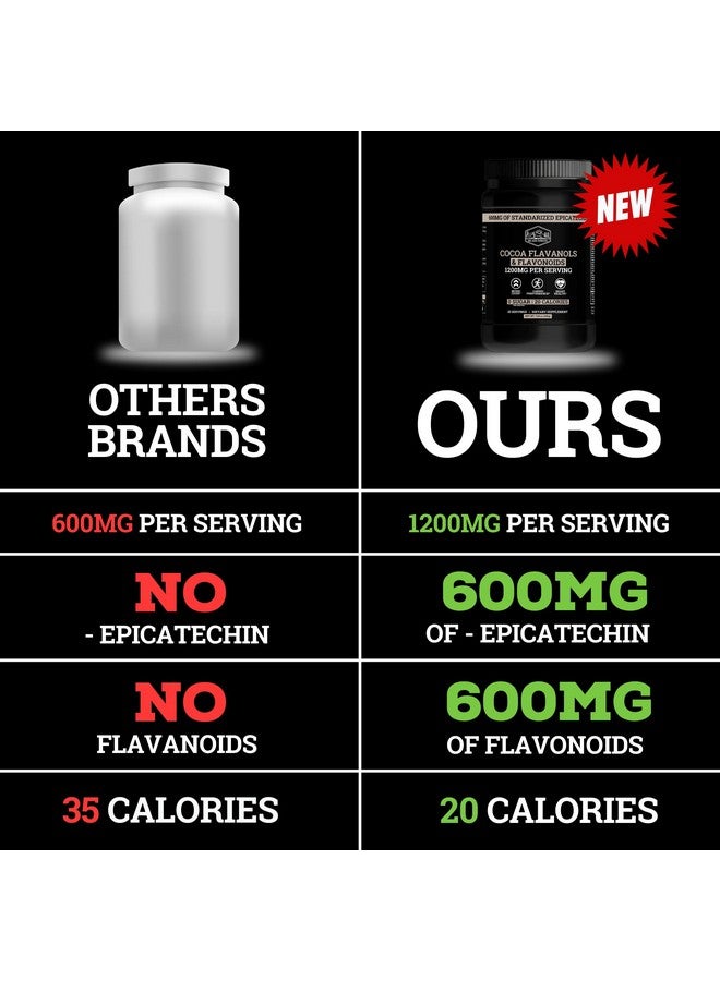 Black Forest مسحوق الكاكاو عالي الفلافانول من الغابة السوداء (1200 ملغ من فلافانولات الكاكاو والفلافونويدات) 10 أضعاف الفلافانولات (إبيكاتشين) مقارنة بالكاكاو و600 ملغ من مكمل إبيكاتشين لصحة القلب، أكسيد النيتريك والطاقة - Image 4