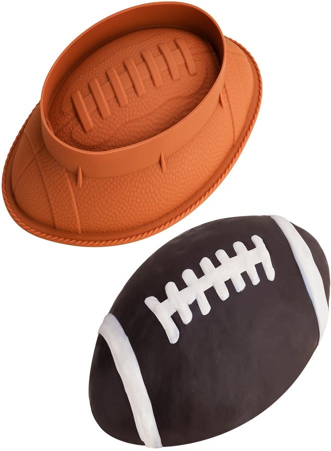 ان اي هوم صينية خبز سيليكون غير لاصقة على شكل كرة قدم من NiHome مقاس 11 بوصة، مثالية للكيك، والجيلي، والسندويشات، والشوكولاتة ثلاثية الأبعاد. مناسبة للاستخدام في الفرن، والميكروويف، والفريزر، وغسالة الصحون. رائعة للمناسبات الرياضية، وأعياد الميلاد، والحفلات. - Image 1