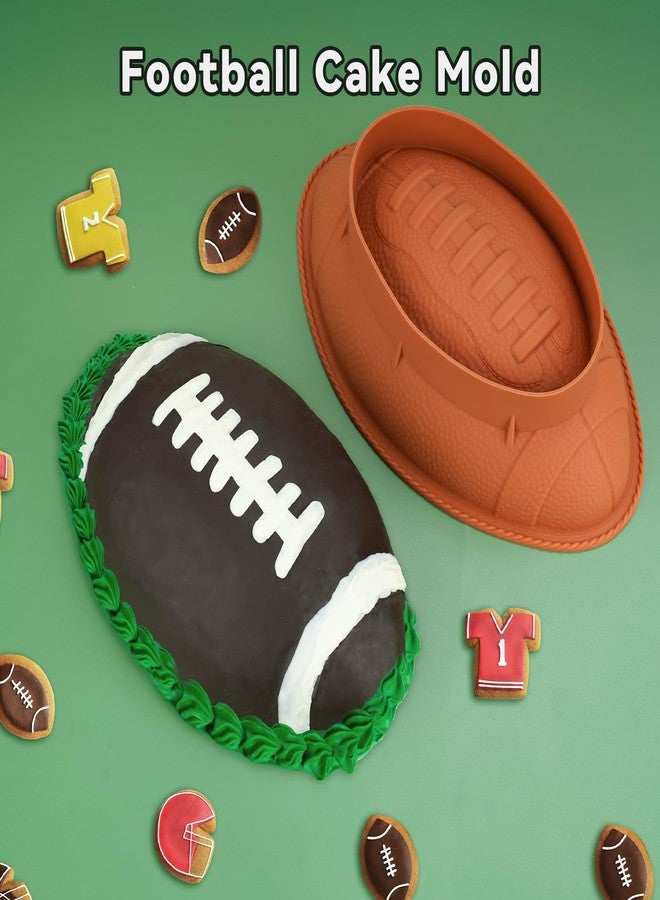 ان اي هوم صينية خبز سيليكون غير لاصقة على شكل كرة قدم من NiHome مقاس 11 بوصة، مثالية للكيك، والجيلي، والسندويشات، والشوكولاتة ثلاثية الأبعاد. مناسبة للاستخدام في الفرن، والميكروويف، والفريزر، وغسالة الصحون. رائعة للمناسبات الرياضية، وأعياد الميلاد، والحفلات. - Image 2