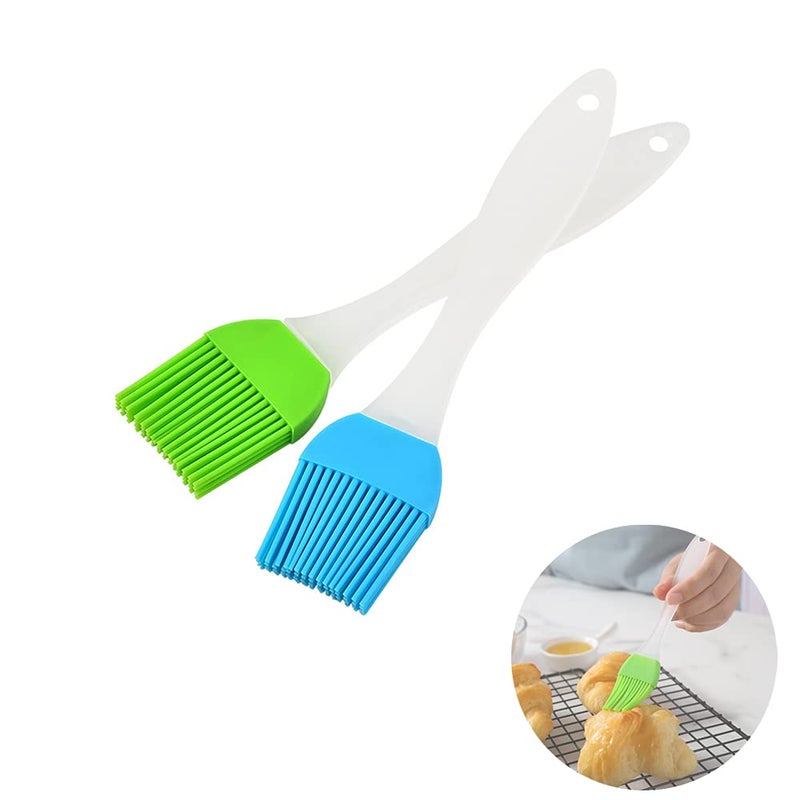 CCLKHY 2 Pcs Pastry Brush Silicone Cooking Baking Brush Set Grill Brush Heat Resistant Oil Brush Suit for Barbecues Pastries Food Stirring Baking Cooking SKS2