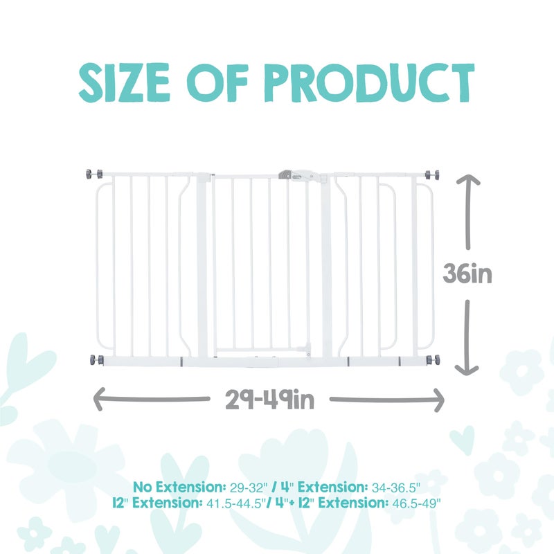Regalo Safety 36" Extra Tall and 49" Wide Baby Gate for Doorways & Bottom of Stairs, Pressure Mounted Walk Through Baby Gate for Toddlers & Pets, Tested & Safe, American Designed, American Owned - Image 3