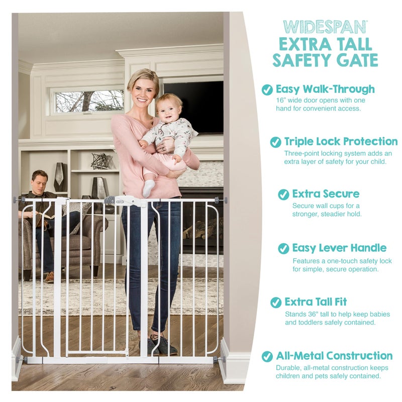 Regalo Safety 36" Extra Tall and 49" Wide Baby Gate for Doorways & Bottom of Stairs, Pressure Mounted Walk Through Baby Gate for Toddlers & Pets, Tested & Safe, American Designed, American Owned - Image 5