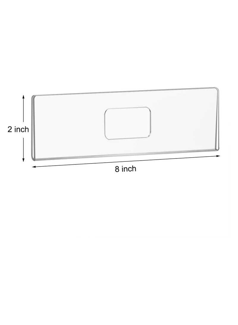 TPGP 12 Pack Acrylic Wall Name Plate Holder 2x8 Inch,Clear Plastic Sign Holder Horizontal with Double Sided Tape,Door Name Plates Set Small License Plates Frame For Office Home Classroom Teacher - Image 2