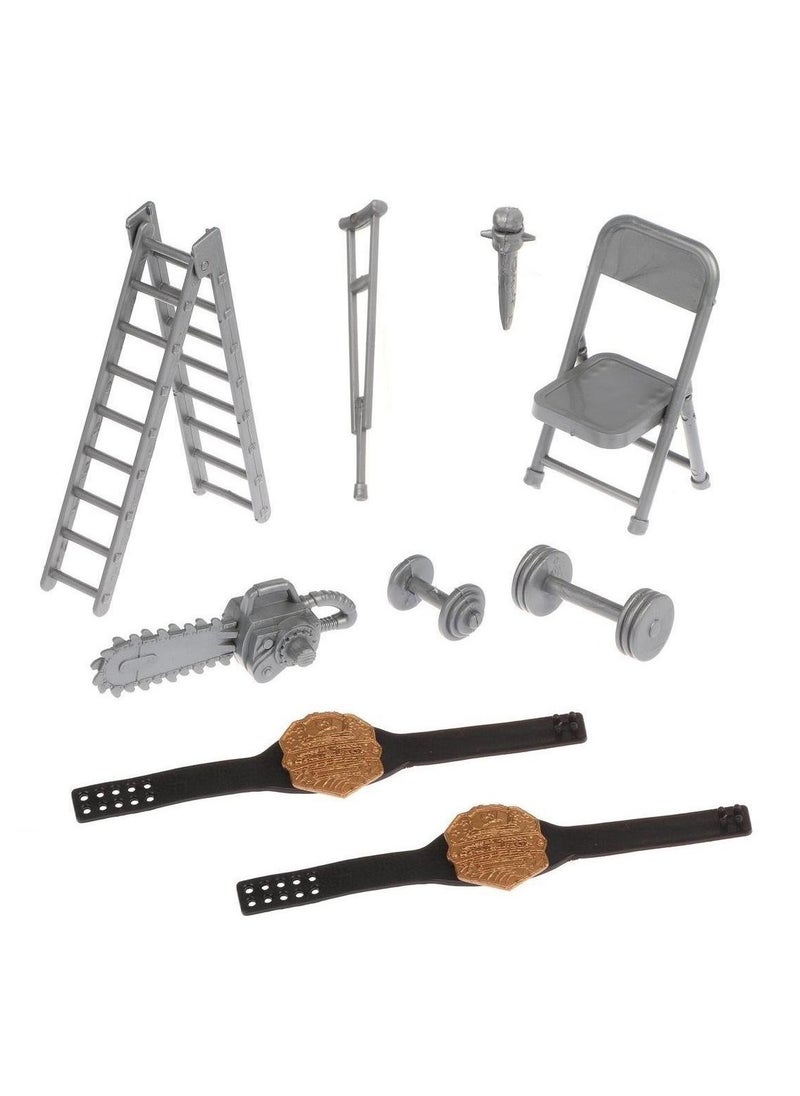 Wrestling 6-Piece Figures Random Wrestlers Characters And A Ring With Equipments  - Image 2
