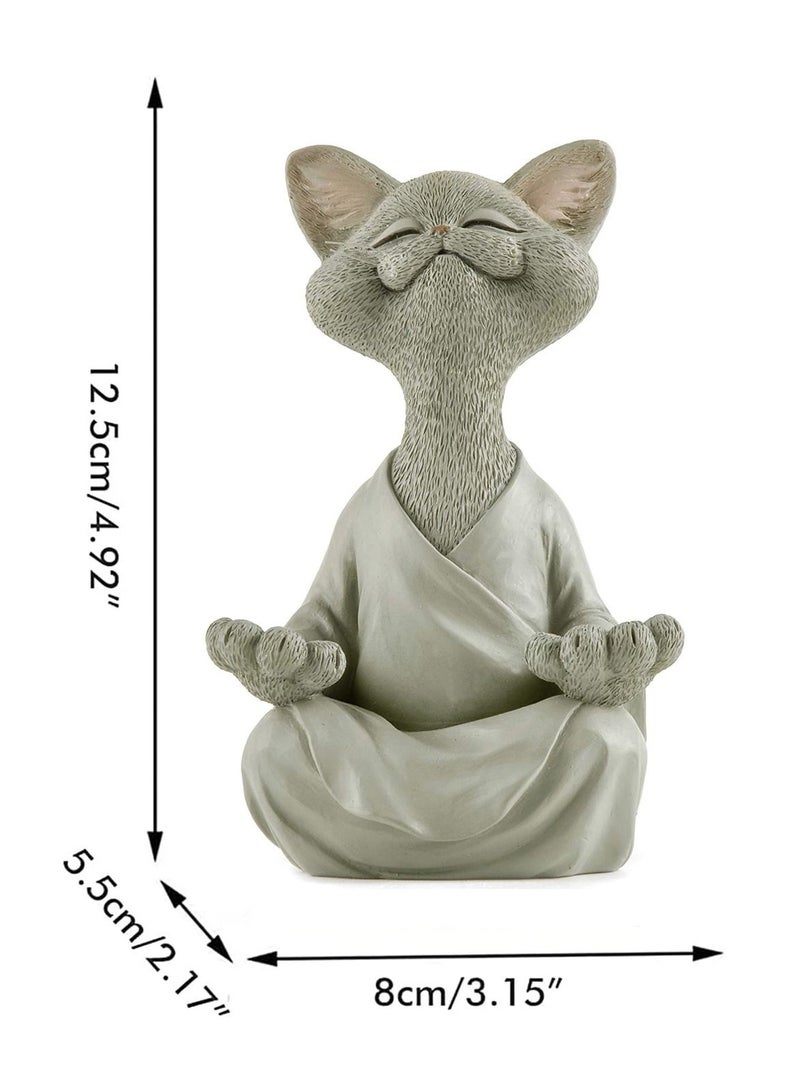 SYOSI 1pc Whimsical Cat Figure Meditation Yoga Happy Cat Collection Home Decor Ornament  - Image 5