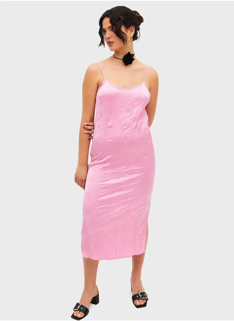 MONKI Strappy Side Slit Dress