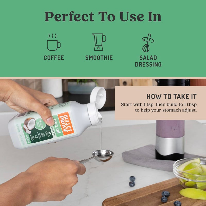 Bulletproof MCT Oil Made with C10 and C8 Oil, 16 Ounces, Keto Supplement for Sustained Energy, Brain and Body Fuel, Add to Coffee and Smoothies, Packaging May Vary - Image 5