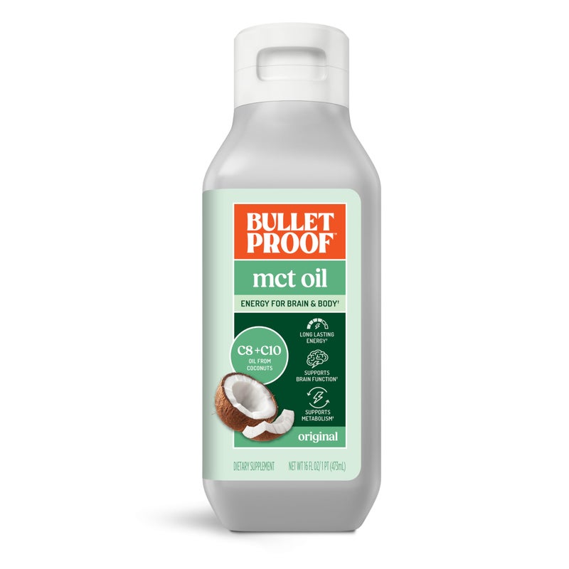 Bulletproof MCT Oil Made with C10 and C8 Oil, 16 Ounces, Keto Supplement for Sustained Energy, Brain and Body Fuel, Add to Coffee and Smoothies, Packaging May Vary - Image 1