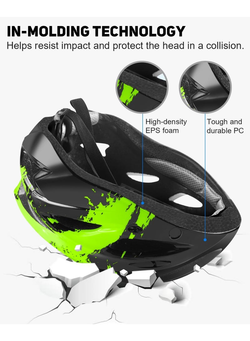 Arabest Bike Helmet with USB Rechargeable LED Light Detachable Goggles and Sun Visor, Mountain & Road Bicycle Helmets for Men Women Adult Cycling Helmets - Image 5