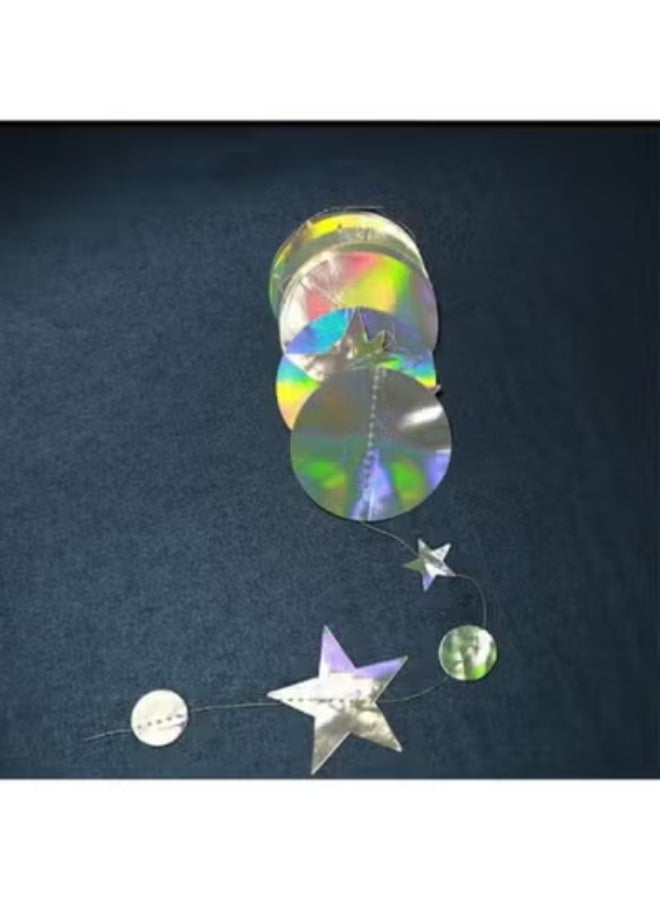 fantasize 12m Star Party Decoration Iridescent Party Supplies Holographic Twinkle Little Stars Garlands Euphoria Hanging Decor Disco Birthday Backdrop Bridal Bachelorette Ramadan EID Graduation Decor - Image 5