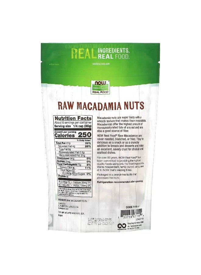 Now Foods NOW Foods, Real Food, Raw Macadamia Nuts, Unsalted, 8 oz (227 g)  - Image 2