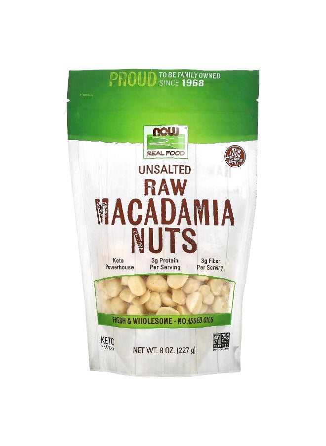 Now Foods NOW Foods, Real Food, Raw Macadamia Nuts, Unsalted, 8 oz (227 g)  - Image 1