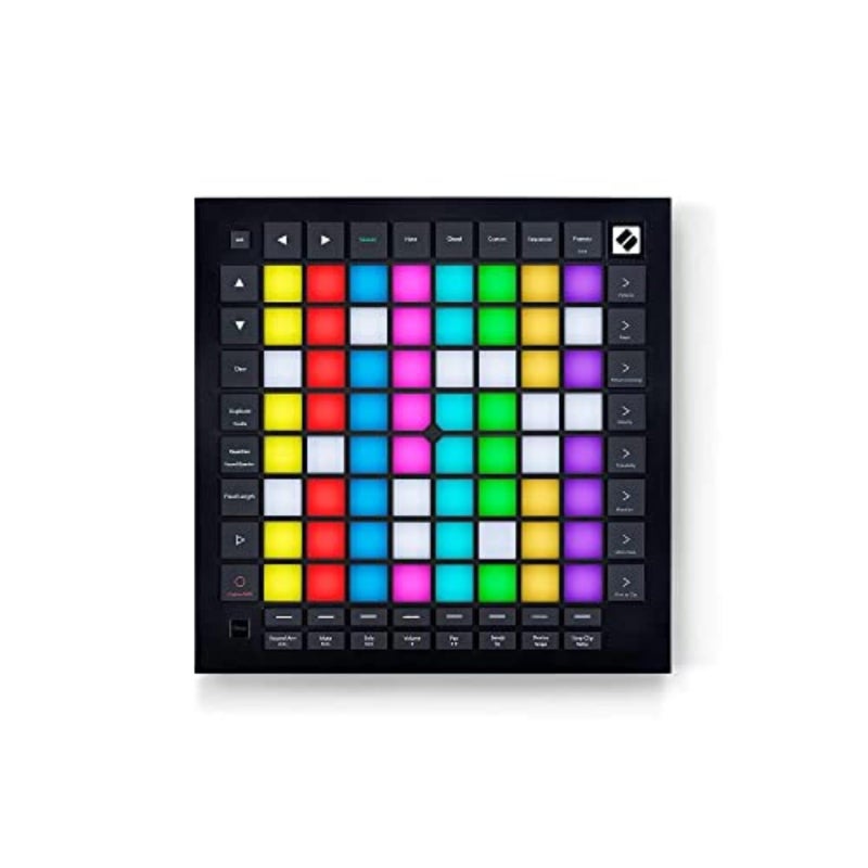 نوفايشن لاونش باد برو MK3 وحدة تحكم MIDI 64Grid ومُسلسل لأبلتون لايف ولوجيك برو والأجهزة 64 لوحة RGB حساسة للمس لأداء نوتات ديناميكية أوضاع الأوتار والمقاييس