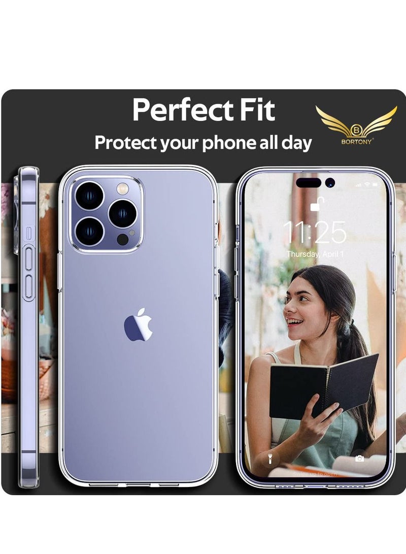 BORTONY Protective Case Cover for iPhone 14 Pro 6.1 Inch Ultra Slim Clear Soft TPU Material Shockproof Protection Anti-Scratch Cover Designed for Apple iPhone 14 Pro - Image 3