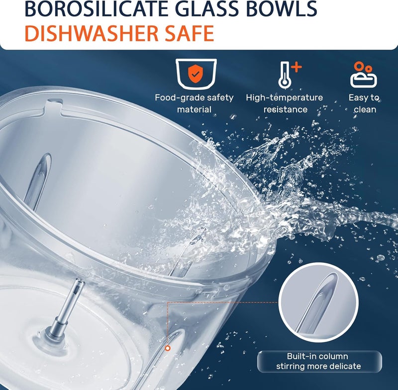 Bear Electric Food Processor with Dual Glass Bowls - Image 5