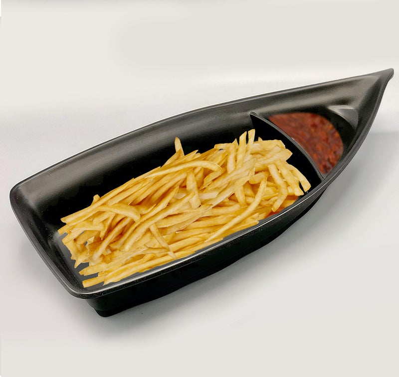 ZIDO Pack of 1 Exclusive Multi-Purpose Serving Platter for All Types of Snacks Like Burger, Noodles, Momos, French Fries, Chilly Potato, Samosa, Chaap, Paneer Tikka, Tandoori Items and as Your Wish - Image 1