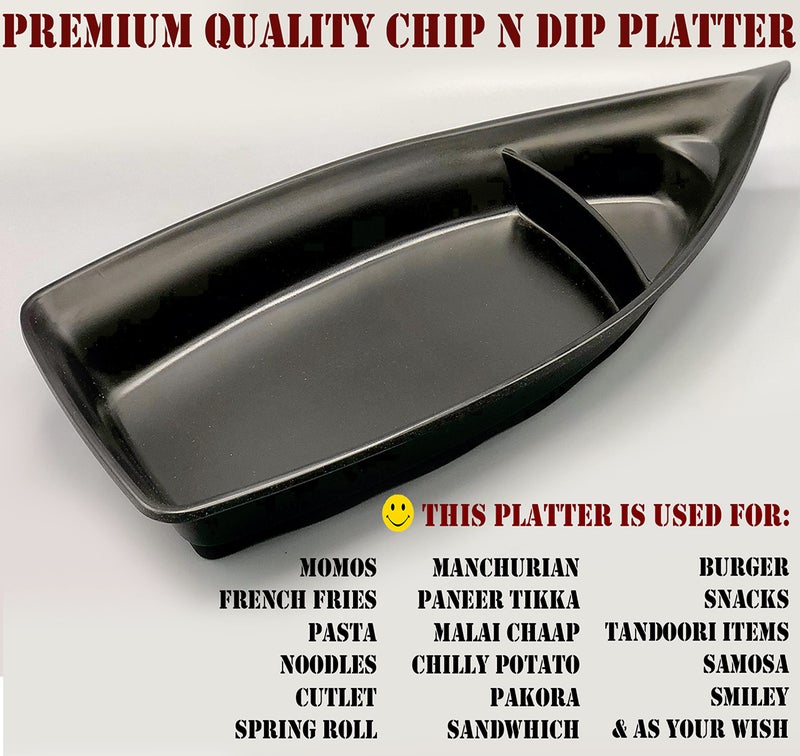 ZIDO Pack of 1 Exclusive Multi-Purpose Serving Platter for All Types of Snacks Like Burger, Noodles, Momos, French Fries, Chilly Potato, Samosa, Chaap, Paneer Tikka, Tandoori Items and as Your Wish - Image 3