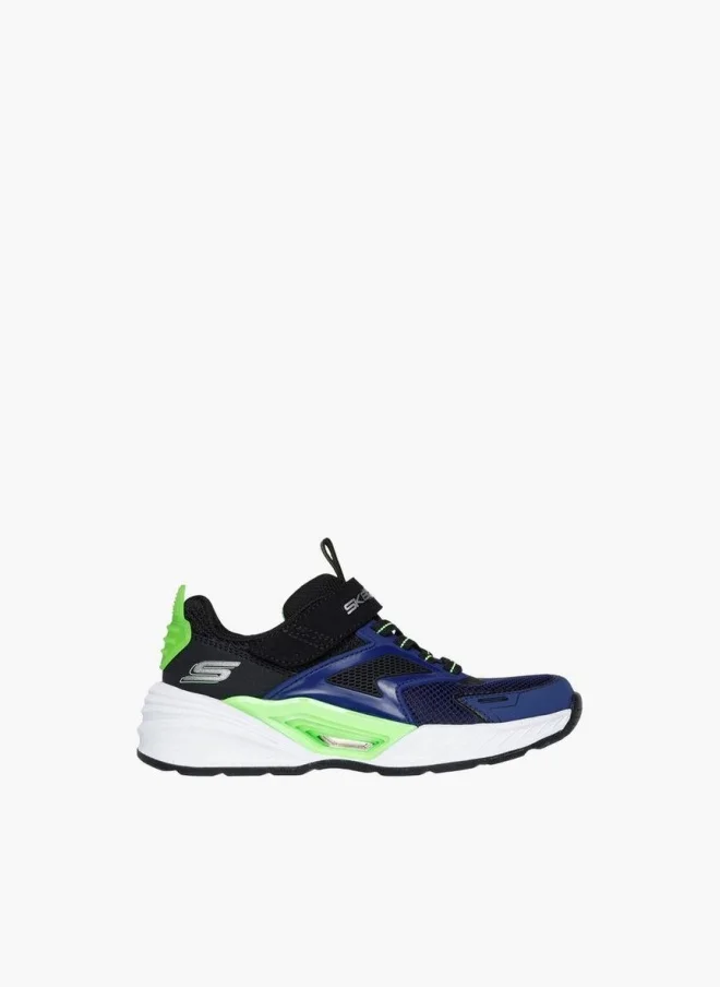 سكيتشرز Boys TECHNO-DRIFT Colourblock Hook and Loop Sports Shoes