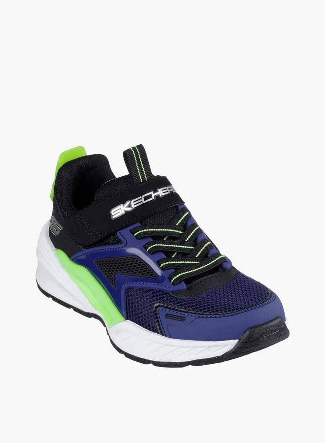 سكيتشرز Boys TECHNO-DRIFT Colourblock Hook and Loop Sports Shoes