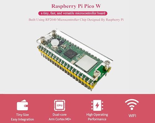 Waveshare Pre-Soldered Header Raspberry Pi Pico W, Built-in WiFi Support 2.4 GHZ Wi-Fi 4, Based on Official RP2040 Dual-Core Processor,Dual-core Arm Cortex M0+ Processor，Comes with Pico W Board and Case - Image 3