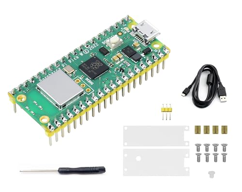 Waveshare Pre-Soldered Header Raspberry Pi Pico W, Built-in WiFi Support 2.4 GHZ Wi-Fi 4, Based on Official RP2040 Dual-Core Processor,Dual-core Arm Cortex M0+ Processor，Comes with Pico W Board and Case - Image 1