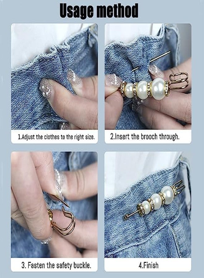 JAGDIV Artificial Pearl Brooch Pins Anti-Exposure Neckline Safety Pins Sweater Shawl Clips for Women Girls Wedding Party Decorations (6 Pcs Sari pin) - Image 3